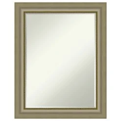 Amanti Art Vegas Silver Petite Bevel Wood Bathroom Wall Mirror 22.75 X 28.75 In.