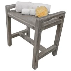 DecoTeak CoastalVogue Eleganto 20" Wide ShowerBench GR107, Gray -Laural Home Shop d61111f00fdd0cb8 7166 w800 h800 b1 p0