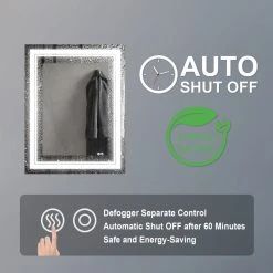 Wellfor Frameless LED Lighted Dimmable Bathroom Vanity Mirror With Defogger, 28"x36" 23 Wellfor Frameless LED Lighted Dimmable Bathroom Vanity Mirror With Defogger, 28"x36" -Laural Home Shop d6914ee502f4d9b6 7356 w800 h800 b0 p0