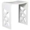 Alfi Trade Inc Alfi Brand Designer White Matte Solid Surface Resin Bathroom/Shower Stool -Laural Home Shop d6915ab3017b2cc9 8014 w800 h800 b1 p0