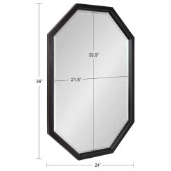 Uniek Hogan Framed Octagon Wall Mirror, Black, 24x36 -Laural Home Shop d6e12ff600b637b7 4119 w800 h800 b1 p0