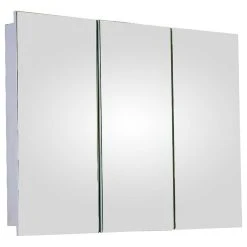 Ketcham Medicine Cabinets/Fred Silver & Company Tri-View Medicine Cabinet, 36"x30", Polished Edge, Surface Mounted