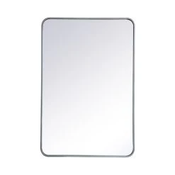 Elegant Furniture & Lighting Elegant Decor Evermore 27x40" Soft Corner Metal Rectangular Mirror In Silver -Laural Home Shop d6f1ae8403997c93 0660 w800 h800 b1 p0