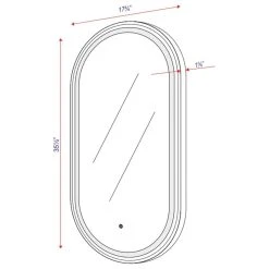 Vanity Art LLC 18" X 36" Large Lapping LED Lighted Bath Vanity Mirror, Black, 18" X 36" -Laural Home Shop d711ba4502d54f4c 1631 w800 h800 b1 p0