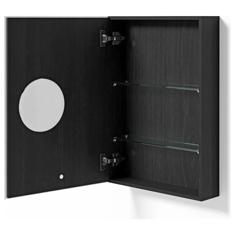 Coppice Wooden Bathroom Mirror Cabinet | Wireworks Magnifier, Black Oak 5 Coppice Wooden Bathroom Mirror Cabinet | Wireworks Magnifier, Black Oak - Image 3