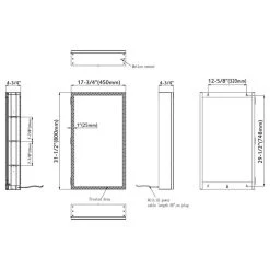 Dowell K&B Supplies Inge LED Medicine Cabinet - White, 18Wx32Hx5D -Laural Home Shop d881ec500021bd45 5719 w800 h800 b1 p0