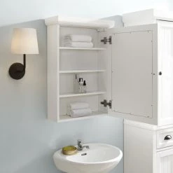 Crosley Seaside Mirrored Wall Cabinet Distressed White 19 Crosley Seaside Mirrored Wall Cabinet Distressed White -Laural Home Shop d8f1f66d0f73b895 5020 w800 h800 b0 p0