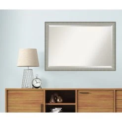 Amanti Art Elegant Brushed Pewter Narrow Beveled Bathroom Wall Mirror - 39 X 27 In. 15 Amanti Art Elegant Brushed Pewter Narrow Beveled Bathroom Wall Mirror - 39 X 27 In. -Laural Home Shop d93143e70ec6db4f 5260 w800 h800 b0 p0