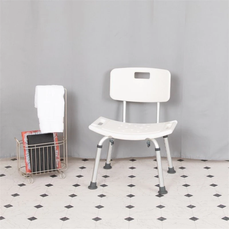 Flash Furniture Hercules Adjustable Plastic Bath And Shower Chair In White 4 Flash Furniture Hercules Adjustable Plastic Bath And Shower Chair In White - Image 2