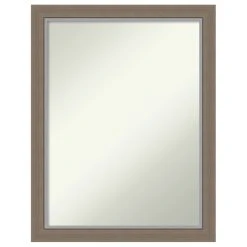 Amanti Art Eva Brown Narrow Non-Beveled Bathroom Wall Mirror - 21.25 X 27.25 In.