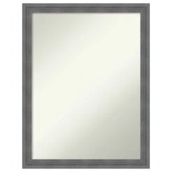 Amanti Art Dixie Grey Rustic Non-Beveled Wood Bathroom Wall Mirror - 20.25 X 26.25 In.