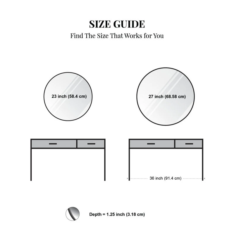 Madeleine Home Inc. Wessex Modern Mirror With Designer Frame, Black, 27" 10 Madeleine Home Inc. Wessex Modern Mirror With Designer Frame, Black, 27" - Image 8