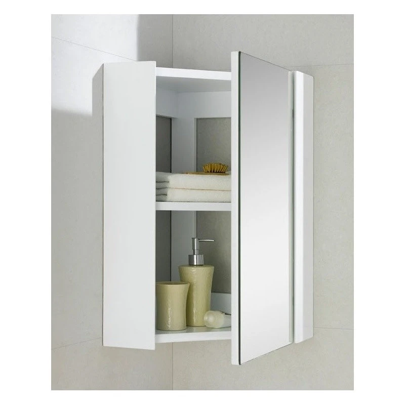 Fine Fixtures Milan 14" White Matte Corner Medicine Cabinet 5 Fine Fixtures Milan 14" White Matte Corner Medicine Cabinet - Image 3
