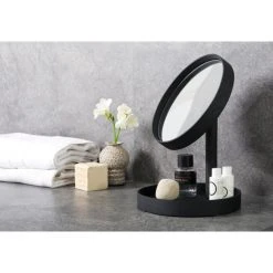 Coppice Oak Magnifying Vanity Mirror With Storage Tray | Wireworks Look, Dark Oak 15 Coppice Oak Magnifying Vanity Mirror With Storage Tray | Wireworks Look, Dark Oak -Laural Home Shop d9e10c6c022b6b96 1760 w800 h800 b0 p0