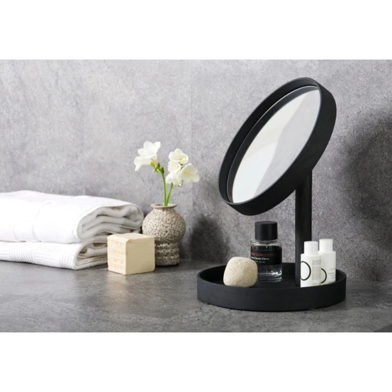 Coppice Oak Magnifying Vanity Mirror With Storage Tray | Wireworks Look, Dark Oak 9 Coppice Oak Magnifying Vanity Mirror With Storage Tray | Wireworks Look, Dark Oak - Image 7