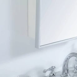 Elegant Furniture & Lighting Metal Mirror Medicine Cabinet 20"x28", Silver Finish -Laural Home Shop da71d4b10ec5b04c 7530 w800 h800 b0 p0