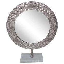 Sagebrook Home Metal 21" Hammered Mirror On Stand, Silver 9 Sagebrook Home Metal 21" Hammered Mirror On Stand, Silver -Laural Home Shop da91b40f0230e1aa 6429 w800 h800 b1 p0