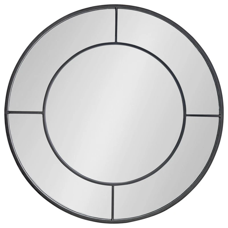 Uniek Kavenna Round Metal Framed Wall Mirror, Black 30" Diameter 4 Uniek Kavenna Round Metal Framed Wall Mirror, Black 30" Diameter - Image 2