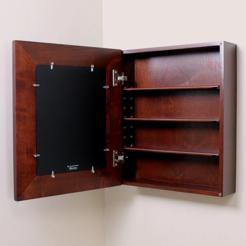 Fox Hollow Furnishings Wall Mount Mirrored Medicine Cabinet, Espresso 5 Fox Hollow Furnishings Wall Mount Mirrored Medicine Cabinet, Espresso - Image 3