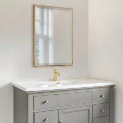 Uniek Rhodes Framed Wall Mirror, Gold, 24.75x36.75 10 Uniek Rhodes Framed Wall Mirror, Gold, 24.75x36.75 -Laural Home Shop db1175f10c86b940 4259 w800 h800 b0 p0