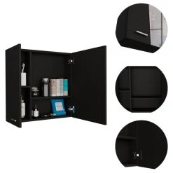 FM FURNITURE Kenya Medicine Cabinet, Black -Laural Home Shop db51044003515880 1839 w800 h800 b1 p0