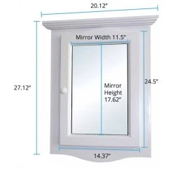 Renovators Supply Manufacturing Corner Medicine Cabinet White Hardwood Wall Mount With Easy Clean Mirror -Laural Home Shop db515e0f0bd751cd 9993 w800 h800 b1 p0