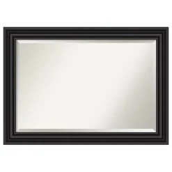 Amanti Art Colonial Black Beveled Bathroom Wall Mirror - 42 X 30 In.