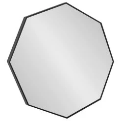 Uniek Rhodes Modern Octagon Mirror, Black 30.75x30.75