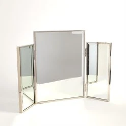 Global Views Glam Silver Frame Folding Vanity Mirror Table Top Triple Double Side Portable -Laural Home Shop dc013b130ea2c083 0726 w800 h800 b0 p0