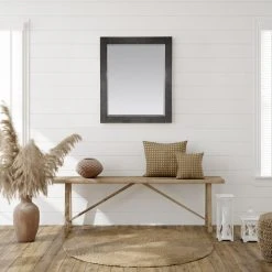 Altair Maribella Rectangular Bathroom Wood Framed Wall Mirror, Black, 28" -Laural Home Shop dcd1a0bc0244a2e9 5454 w800 h800 b0 p0