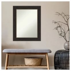 Amanti Art Accent Bronze Non-Beveled Bathroom Wall Mirror - 23 X 29 In. -Laural Home Shop dce1e79302bddc55 6150 w800 h800 b1 p0