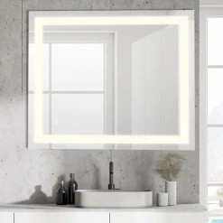 JONATHAN Y Remy Anti-Fog Front/Back-lit Bathroom Vanity Mirror, Touch Control, Height: 36"