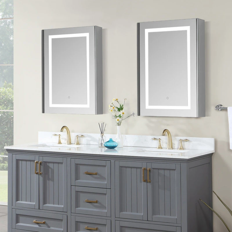 Altair Bojano 24" Clear Glass Surface-Mount/Recessed LED Mirror Medicine Cabinet 16 Altair Bojano 24" Clear Glass Surface-Mount/Recessed LED Mirror Medicine Cabinet - Image 14