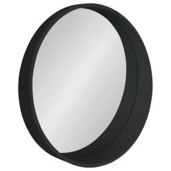 Uniek Wheeler Round Framed Wall Mirror, Black 24 Diameter