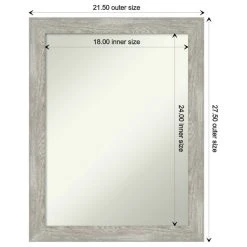 Amanti Art Dove Greywash Narrow Non-Beveled Bathroom Wall Mirror - 21.5 X 27.5 In. -Laural Home Shop dd41db1702bdddce 6152 w800 h800 b1 p0