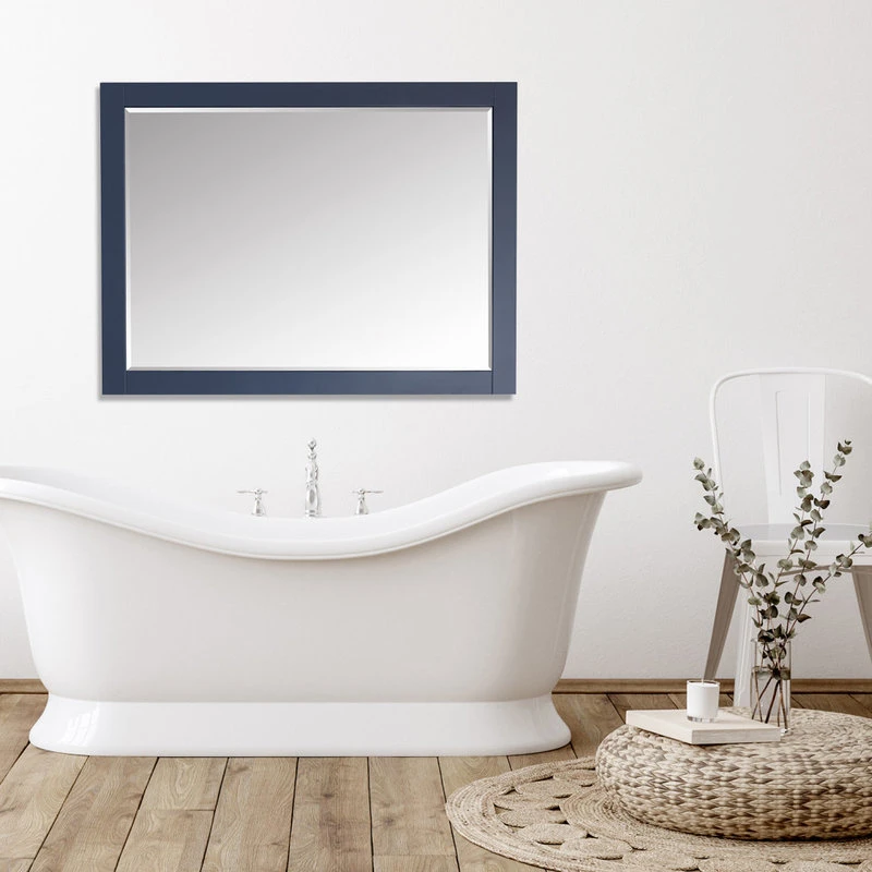 Altair Ivy Rectangular Bathroom Wood Framed Wall Mirror, Blue, 48" 10 Altair Ivy Rectangular Bathroom Wood Framed Wall Mirror, Blue, 48" - Image 8