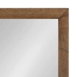 Uniek Hutton Wood Framed Wall Mirror With Shelf, Rustic Brown 18x24 -Laural Home Shop de2108110fb40f26 8137 w800 h800 b0 p0