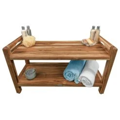 EcoDecors EarthyTeak Classic Shower Bench, Shelf And LiftAide Arms, 35" -Laural Home Shop de410edb0fdd0bc7 2268 w800 h800 b1 p0