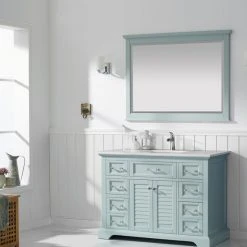 Vinnova Lorna 48" Rectangular Bathroom/Vanity Framed Wall Mirror, Finnish Green 7 Vinnova Lorna 48" Rectangular Bathroom/Vanity Framed Wall Mirror, Finnish Green -Laural Home Shop de410f93009c4631 4922 w800 h800 b0 p0