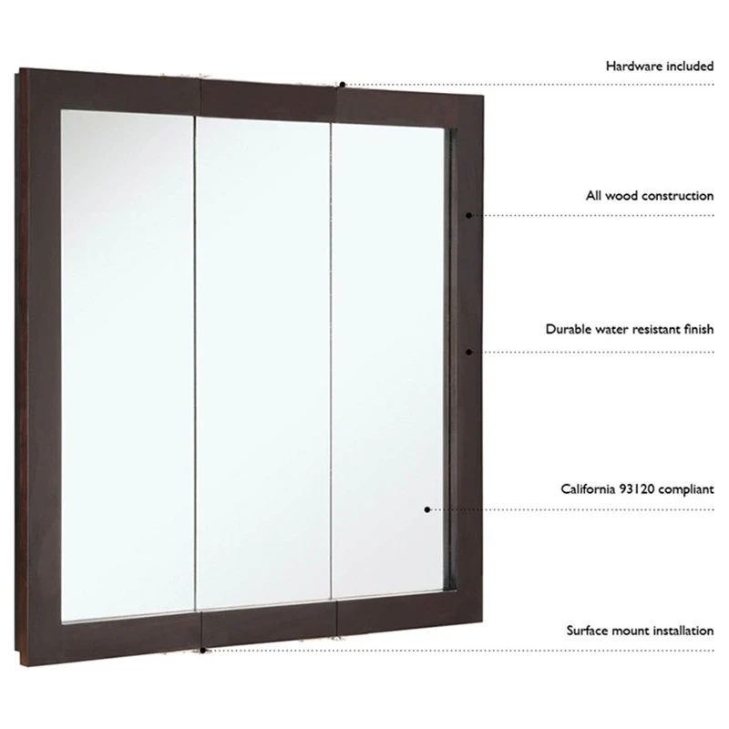 Design House Ventura 30-Inch Assembled Bathroom Medicine Wood Cabinet In Espresso 6 Design House Ventura 30-Inch Assembled Bathroom Medicine Wood Cabinet In Espresso - Image 4