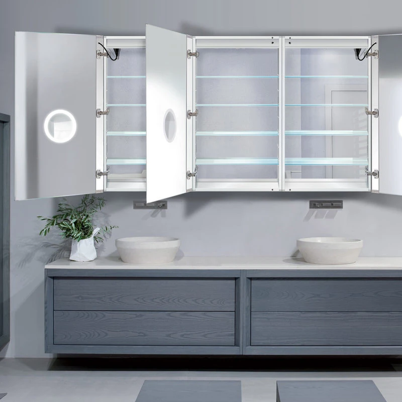 Krugg Reflections USA 72x42 Recessed Or Surface Mount Medicine Cabinet 12 Shelves, LED, Llr 5 Krugg Reflections USA 72x42 Recessed Or Surface Mount Medicine Cabinet 12 Shelves, LED, Llr - Image 3