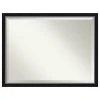 Amanti Art Eva Black Silver Narrow Beveled Bathroom Wall Mirror - 43 X 33 In.