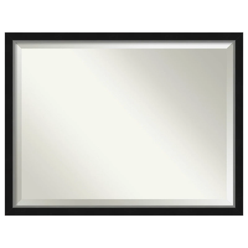 Amanti Art Eva Black Silver Narrow Beveled Bathroom Wall Mirror - 43 X 33 In. 3 Amanti Art Eva Black Silver Narrow Beveled Bathroom Wall Mirror - 43 X 33 In.