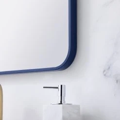 Elegant Furniture & Lighting Elegant Decor MR802030BL Soft Corner Metal Rectangular Mirror, 20"x30", Blue 15 Elegant Furniture & Lighting Elegant Decor MR802030BL Soft Corner Metal Rectangular Mirror, 20"x30", Blue -Laural Home Shop de91b57901a56643 7093 w800 h800 b0 p0