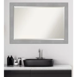 Amanti Art Vista Brushed Nickel Beveled Bathroom Wall Mirror - 40.25 X 28.25 In. -Laural Home Shop deb102ca0ec6db55 6848 w800 h800 b0 p0