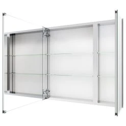 Glass Warehouse Aluminum Medicine Cabinet, 36" X 26" -Laural Home Shop dec109f502a929e6 0680 w800 h800 b1 p0