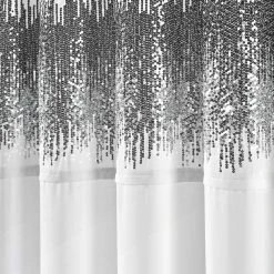 Lush Décor Shimmer Sequins Shower Curtain, White/Black -Laural Home Shop df21a77f0f64d84b 3958 w800 h800 b0 p0