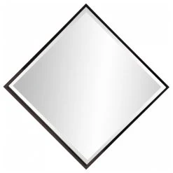 Howard Elliott Collection Isa Glossy Black Square Mirror, Modern, Wood, 40 X 40 -Laural Home Shop df6182e40148b97f 4131 w800 h800 b1 p0