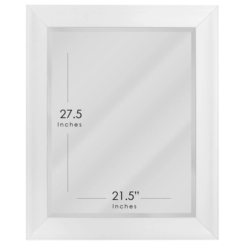 Head West, Inc. Head West Contemporary Glossy White Framed Beveled Mirror - 27.5 X 33.5 6 Head West, Inc. Head West Contemporary Glossy White Framed Beveled Mirror - 27.5 X 33.5 - Image 4