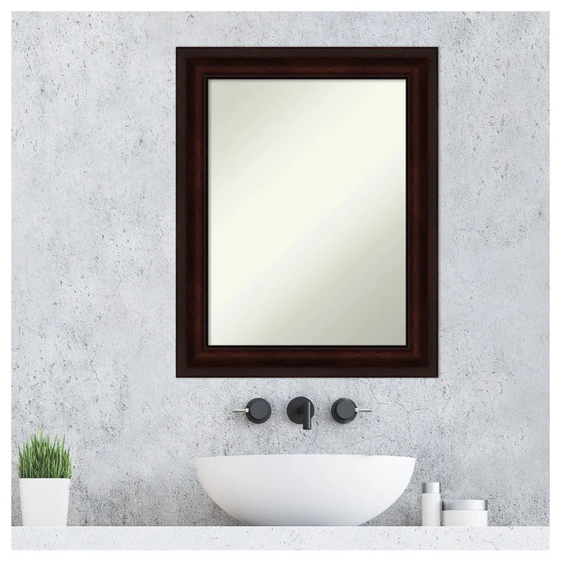 Amanti Art Coffee Bean Brown Non-Beveled Bathroom Wall Mirror - 23 X 29 In. 9 Amanti Art Coffee Bean Brown Non-Beveled Bathroom Wall Mirror - 23 X 29 In. - Image 7